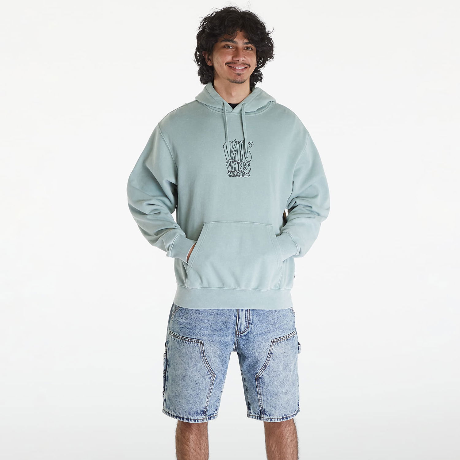 Mikina Vans Crash Stack Loose Pullover Hoodie Green Zelené | VN000GE6CJL1, 0