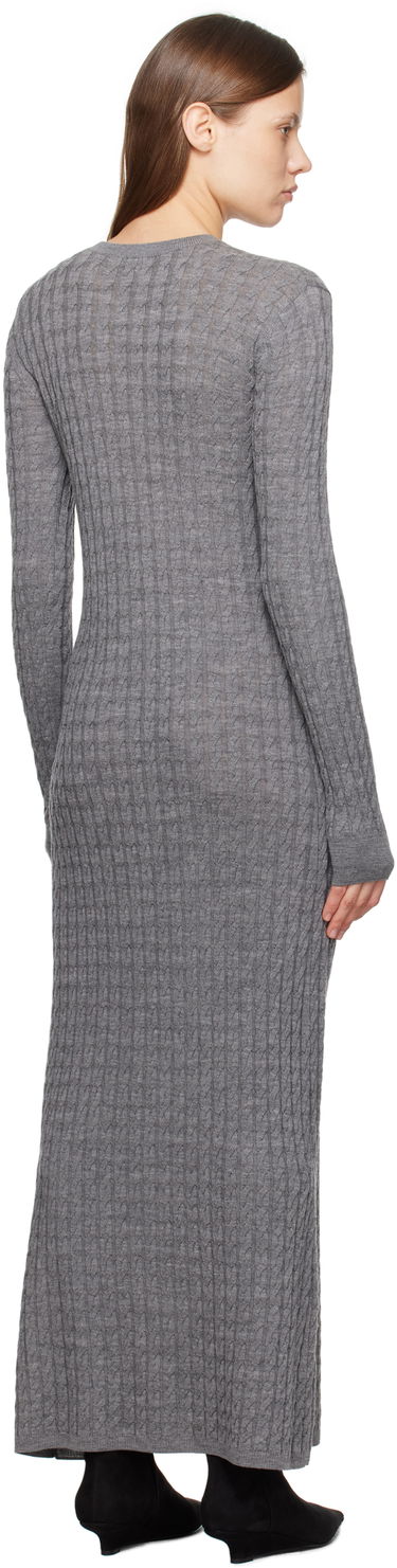 Sveter TOTEME TOTEME Cable Knit Maxi Dress Šedá | 251-WRD0142-YA0036, 2