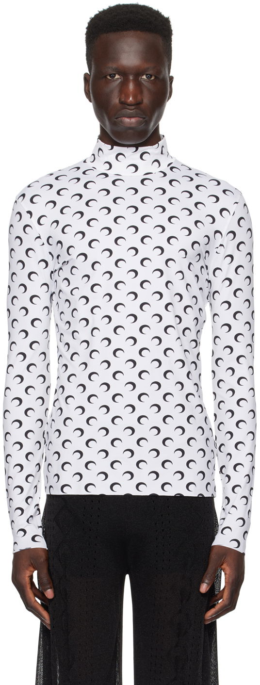Sveter Marine Serre All Over Moon Turtleneck Biela | MTS002 CJER0001, 0
