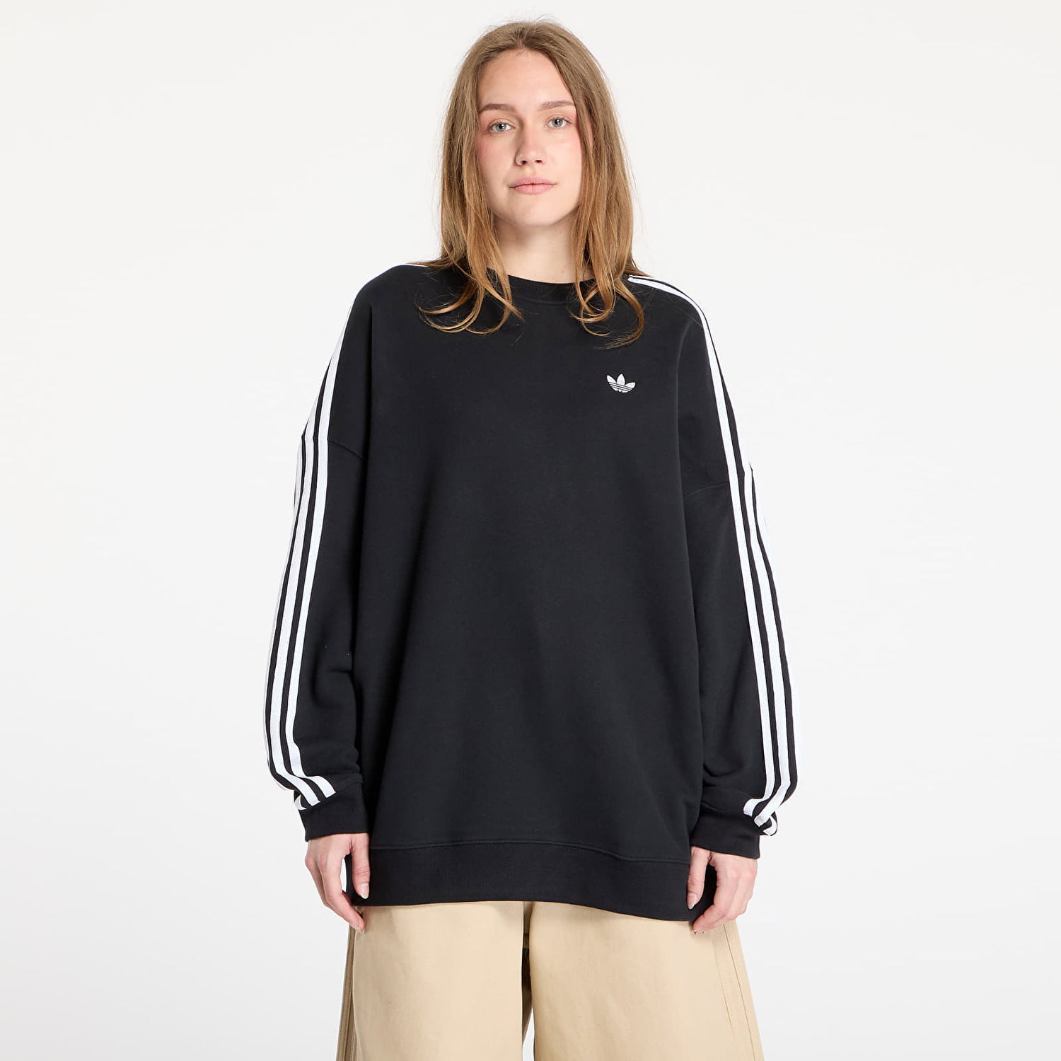 Mikina adidas Originals Adicolor 3-Stripes Adilenium Sweatshirt Čierna | JX5285, 0