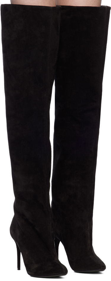 Starostlivosť o obuv Alaïa ALAÏA Suede Knee-High Boots Čierna | AA3O056CK177, 3
