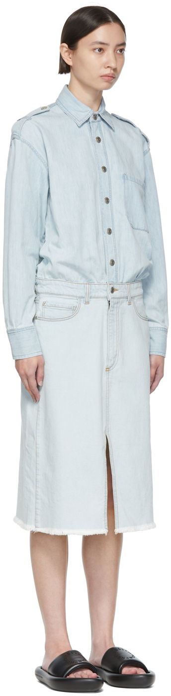 Sukňa Stella McCartney Stella McCartney Cotton Denim Shirt Dress Modrá | 6D00063SOH79, 1