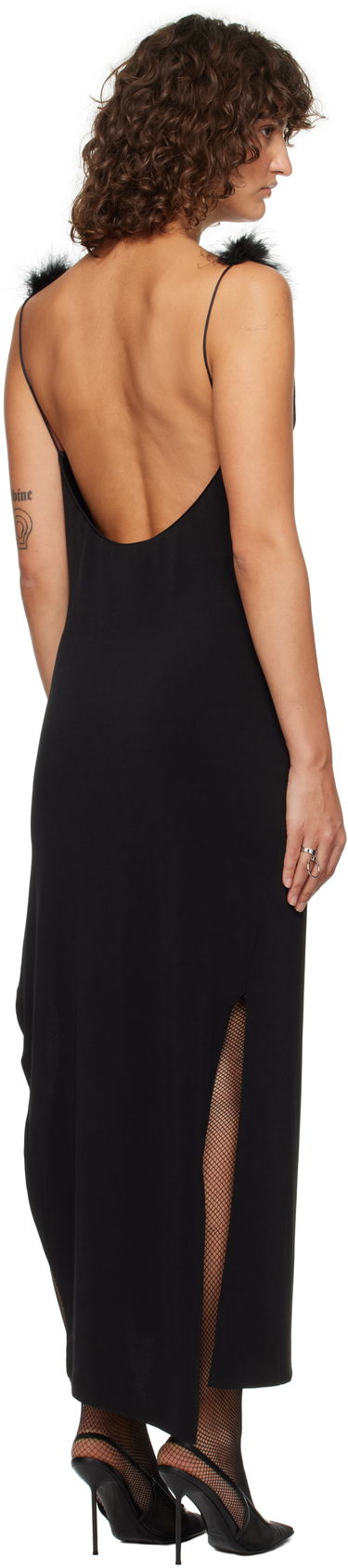 Šaty Coperni Coperni Feather Trim Midi Dress Čierna | COPR136F5022, 2
