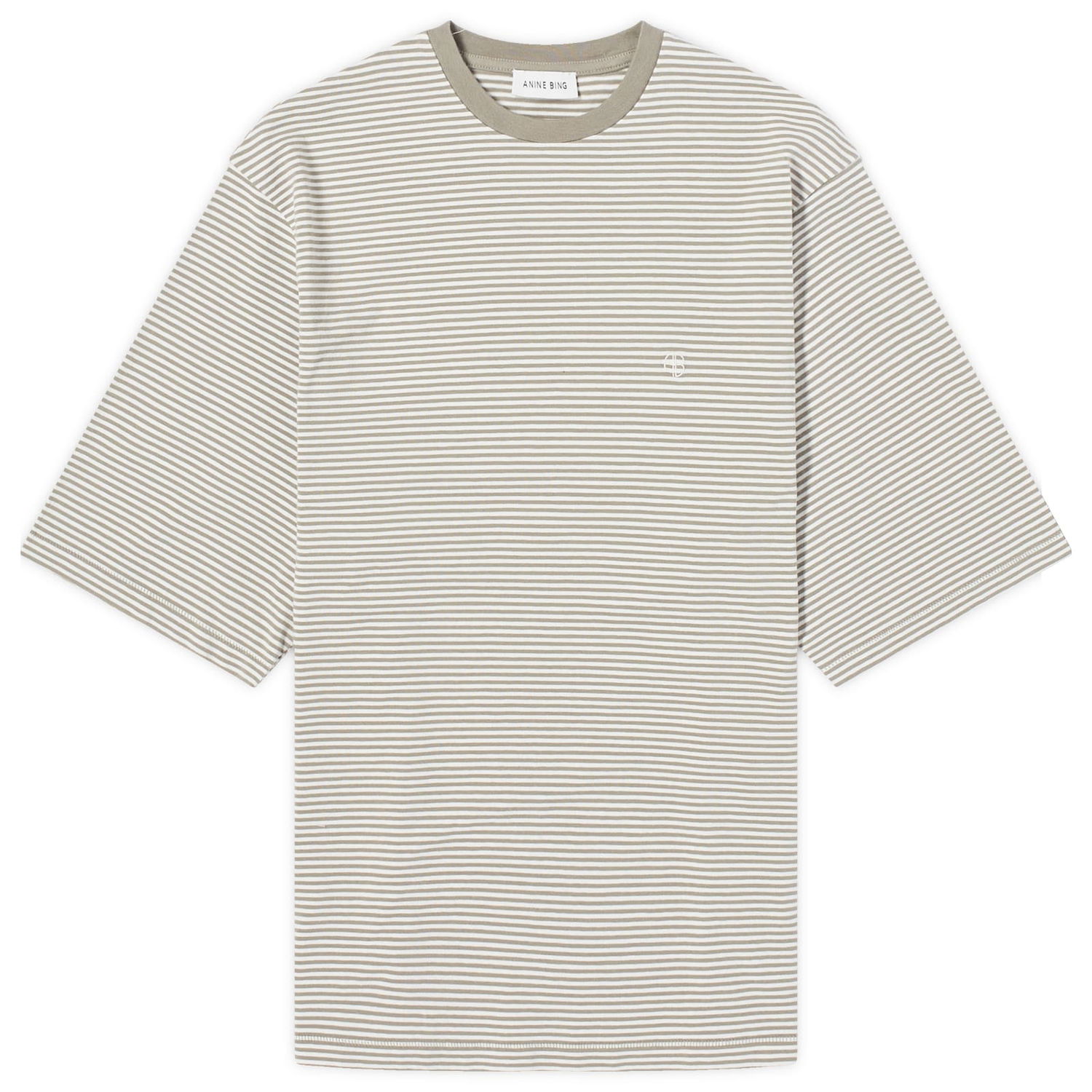 Tričko Anine Bing Striped T-Shirt With Short Sleeves Zelené | A-08-2394-MTL5, 1
