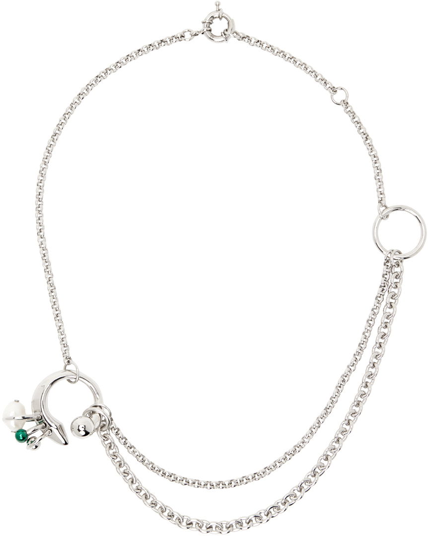 Náhrdelník Acne Studios Multi-Chain Charm Necklace Šedá | C50426-, 0