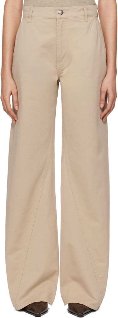 Nohavice Anine Bing ANINE BING Briley Wide Leg Trousers Béžová | A-03-1149-OMA10, 0