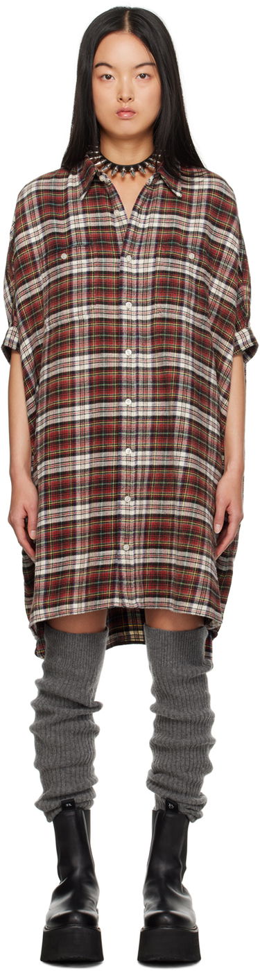 Šaty R13 R13 Oversized Plaid Minidress Červená | R13WR019-R256B, 0