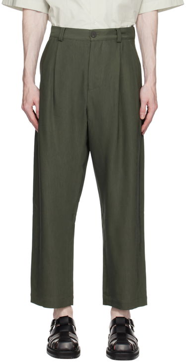 Nohavice Studio Nicholson Studio Nicholson Tuck Trousers Zelené | TUCK SNM-787, 0