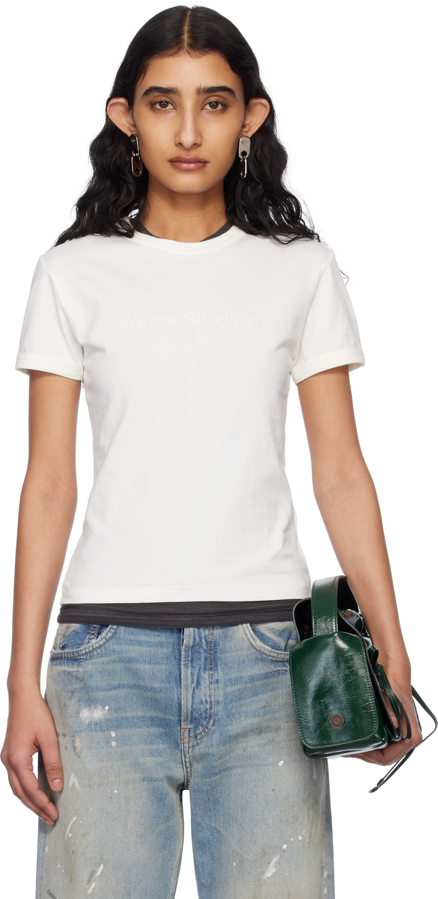 Tričko Acne Studios Acne Studios Fitted Logo T-Shirt Biela | AL0469-, 0