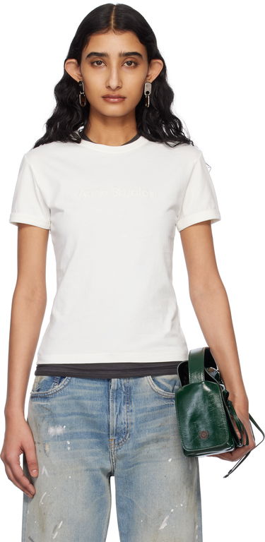 Tričko Acne Studios Acne Studios Fitted Logo T-Shirt Biela | AL0469-, 0