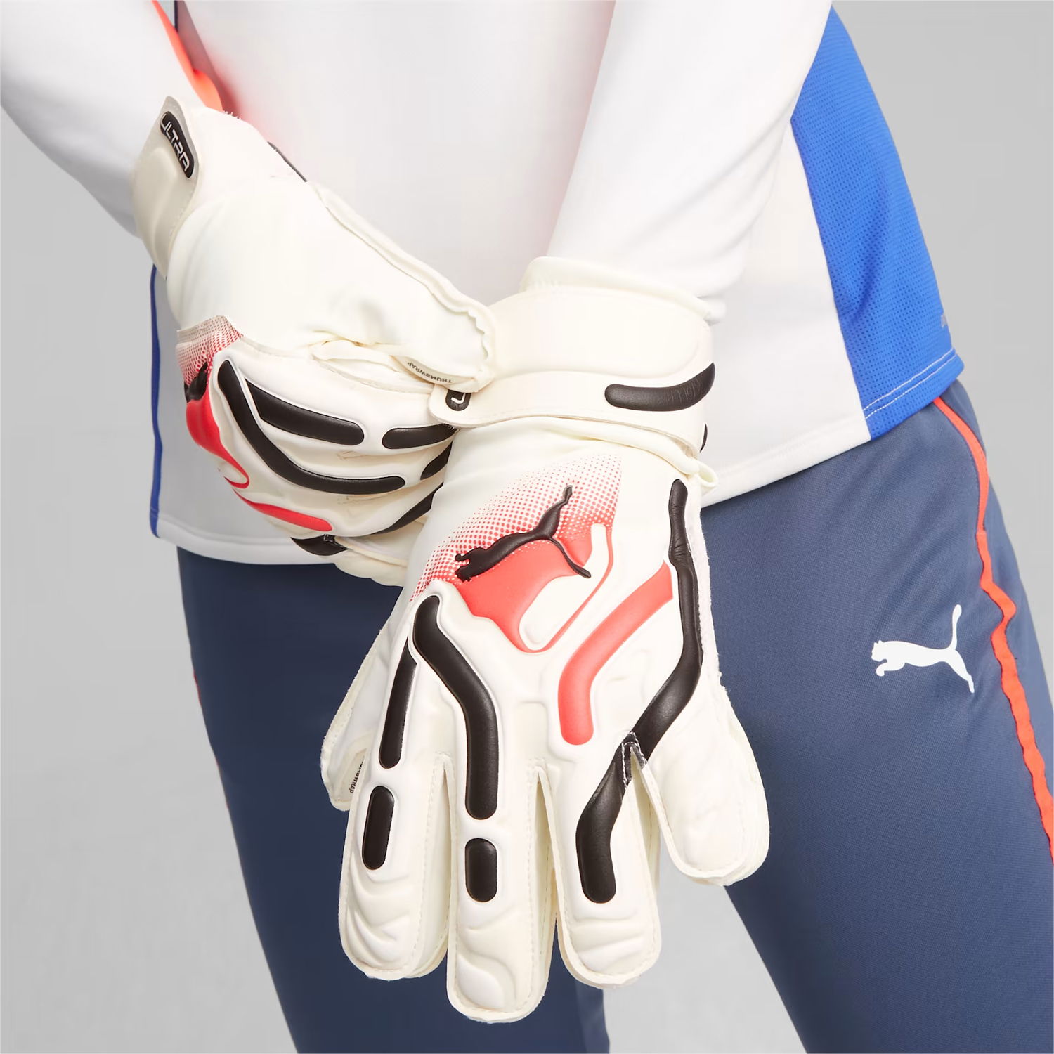 Športový doplnok Puma ULTRA Match Protect Youth Goalkeeper Gloves with 3MM Multigrip Latex and Thumbwrap Biela | 041865-01, 1