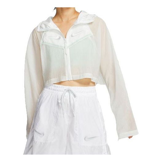 Mikina Nike Sportswear Cropped Hooded Jacket Biela | CT0765-083