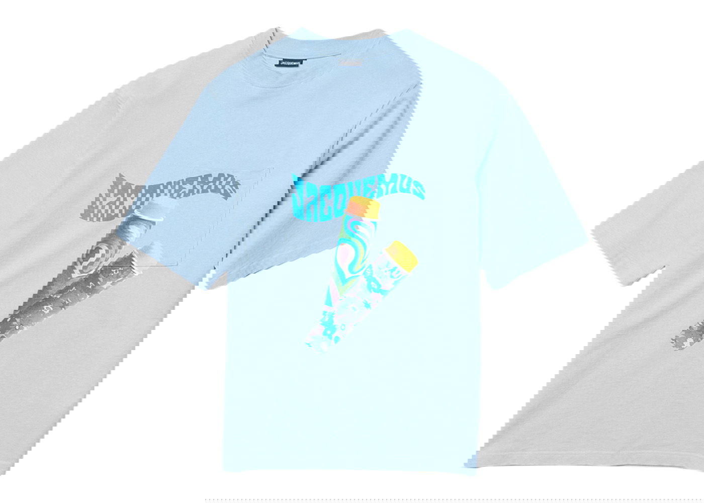 Tričko Jacquemus Le T-Shirt Paisley Sorbet Logo Boxy Fit T-Shirt Print Modrá | 226JS049-2099-3CD, 0