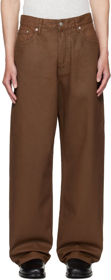 Džínsy Dries Van Noten Dries Van Noten Loose Fit Coated Jeans Hnedá | 252-020927-2383, 0