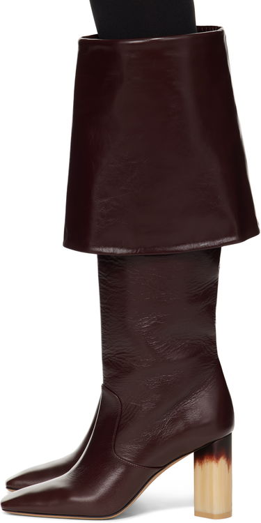 Oblečenie CHLOÉ Chloé Georgia Heeled Tall Boots Vínová | CHC25S07YQJ, 2
