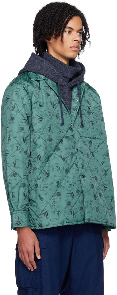 Bunda BEAMS BEAMS PLUS Quilted Fishing Print Jacket Zelené | 38180380139, 1