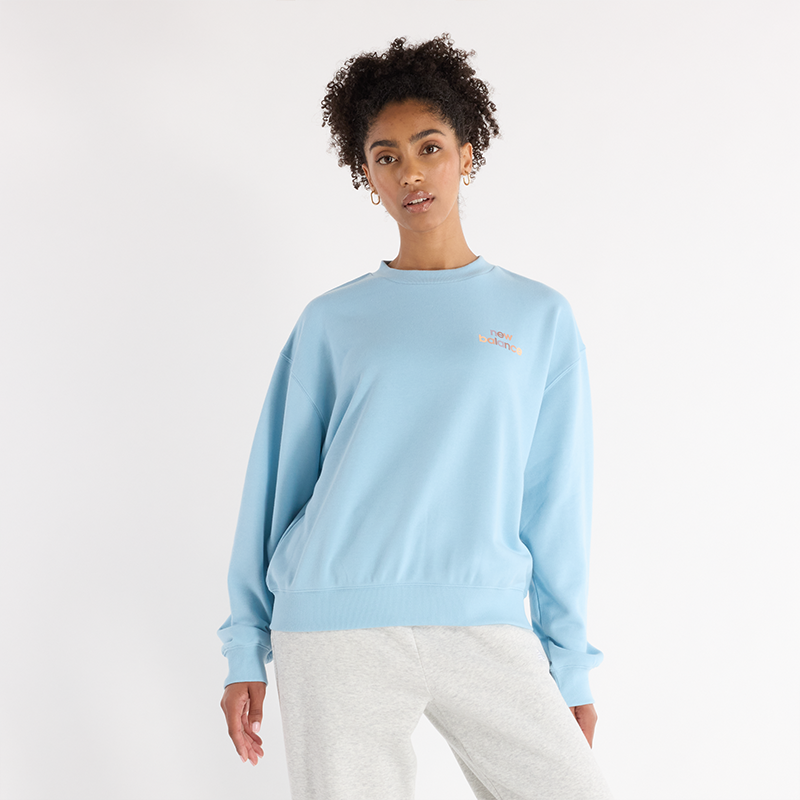 Mikina New Balance Blue Relaxed Fit Sweatshirt Modrá | NBWT43559CUH, 0