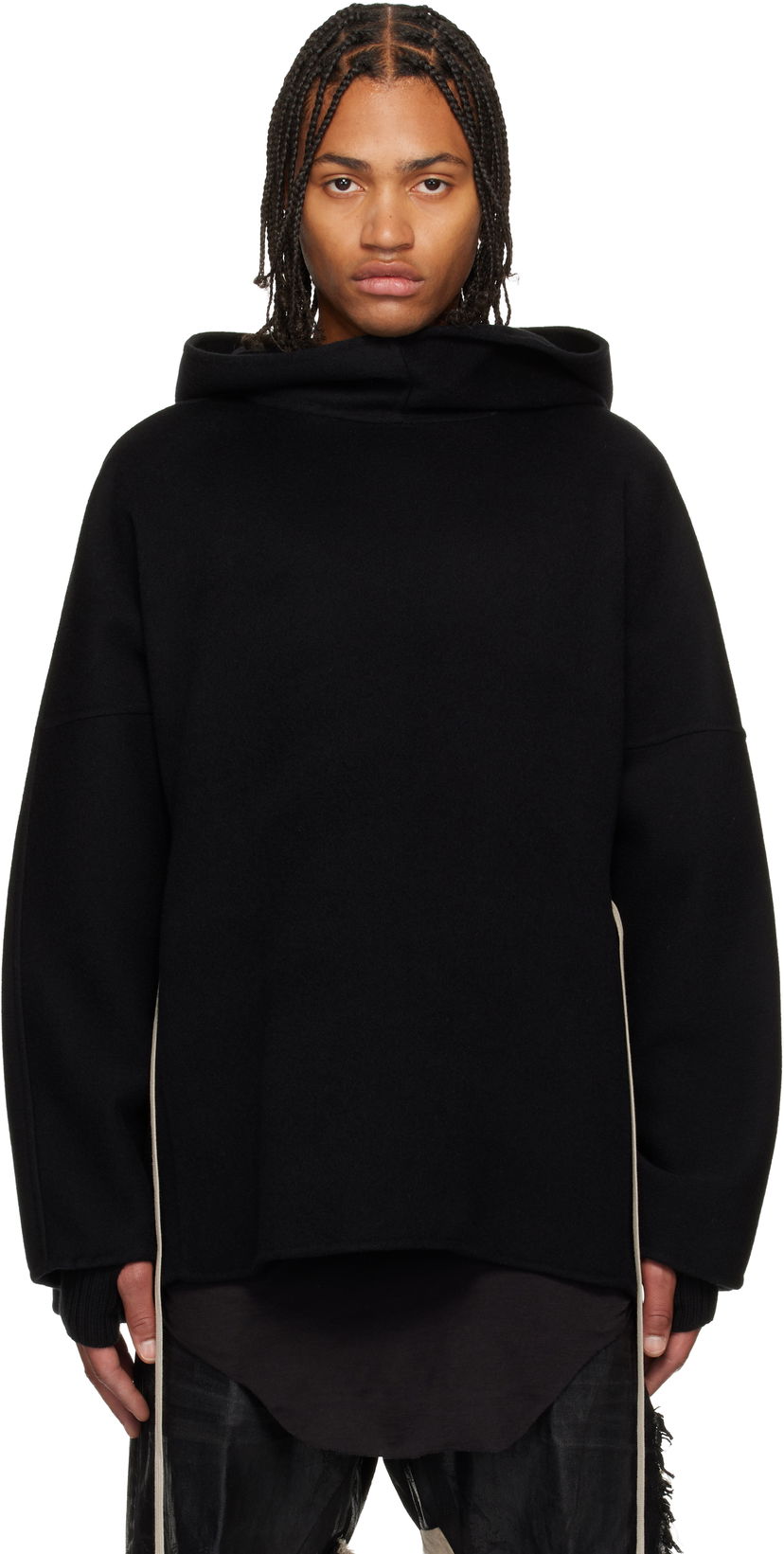 Mikina Rick Owens Concordians Cashmere Tunic Hoodie Čierna | RR02E1502 DWS