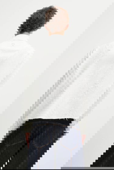 Košeľa ADER ERROR Distressed Linen Blend Regular Fit Classic Collar Shirt Biela | BO01FWSH0101OW, 2