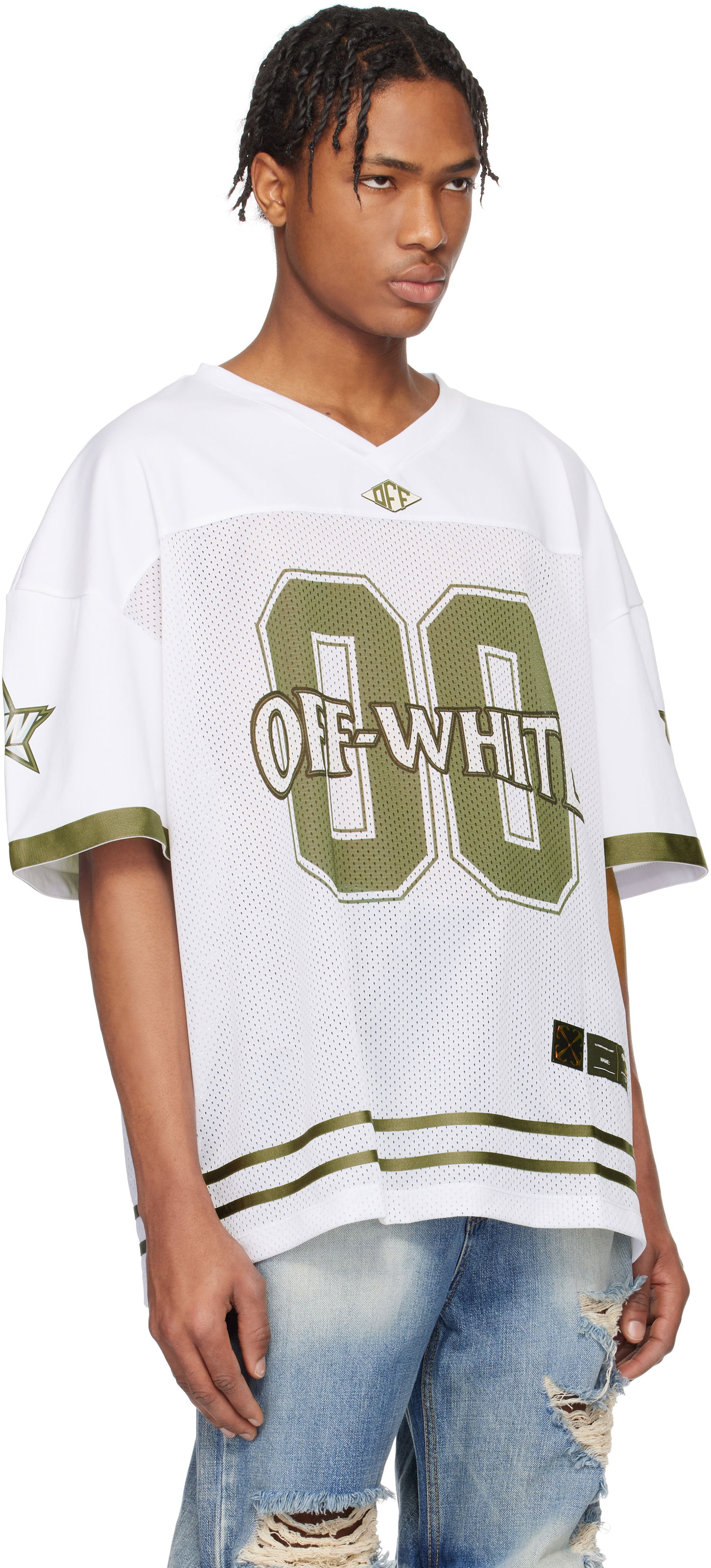 Dres Off-White Off-White Mesh Football Jersey Biela | OMAD003S25JER0020156, 1
