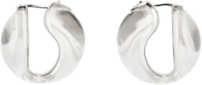 Náušnice Coperni Coperni Silver & Transparent Logo Hoop Earrings Metalická | COPBI04J1007, 0