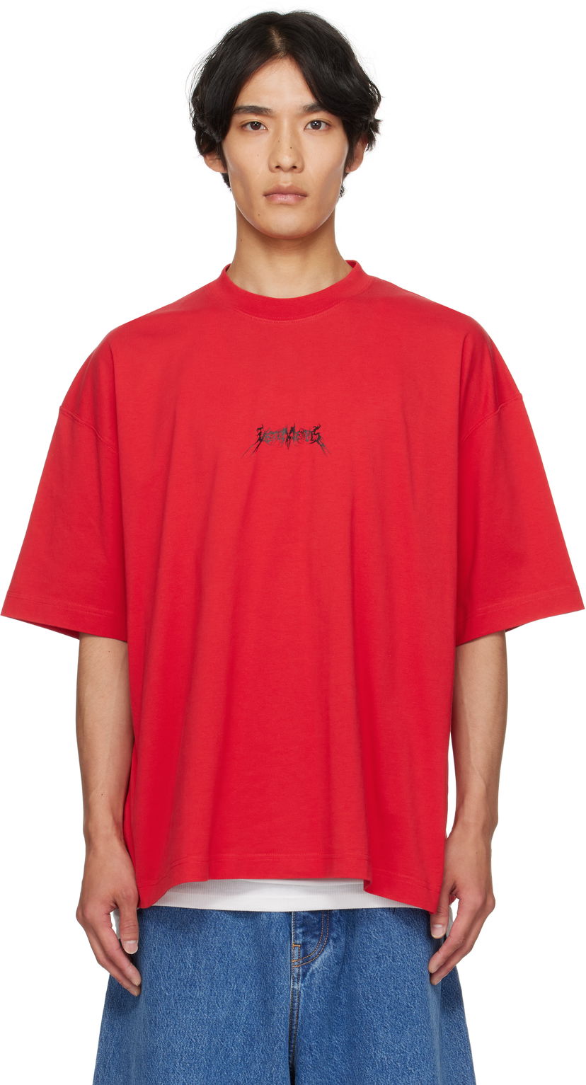 Tričko VETEMENTS VETEMENTS Metal Logo Regular Fit T-Shirt Červená | UH76TR600R