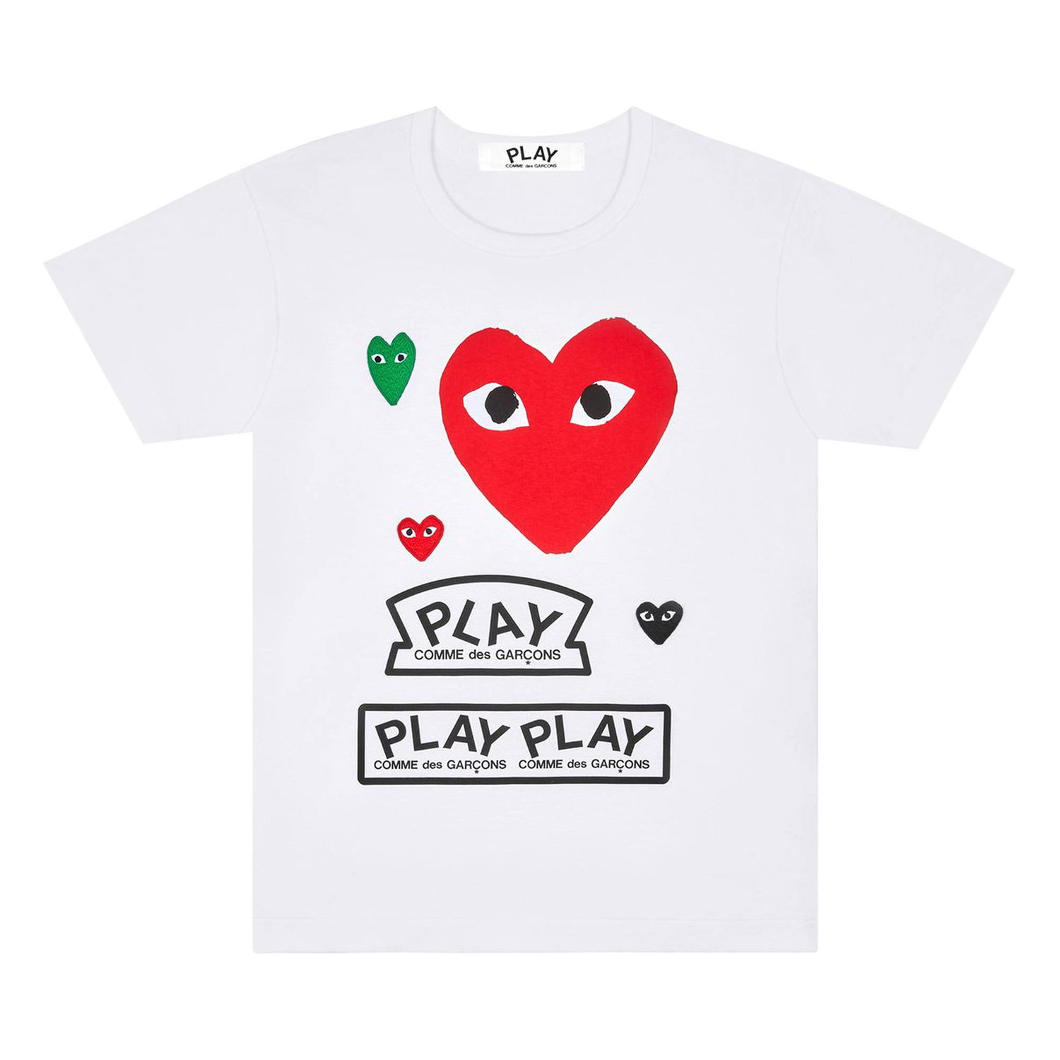 Tričko Comme des Garçons PLAY Multi Logo Short-Sleeve T-Shirt Biela | AZ T280 051 1, 1