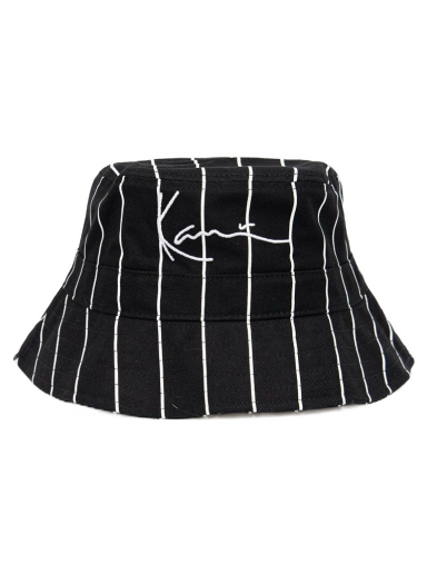 Klobúk Karl Kani Signature Pinstripe Bucket Hat Čierna | KAHW02100102