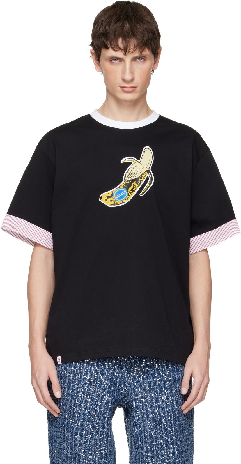 Tričko Charles Jeffrey Loverboy Charles Jeffrey LOVERBOY Banana Graphic Turn Up T-shirt Čierna | 052080501