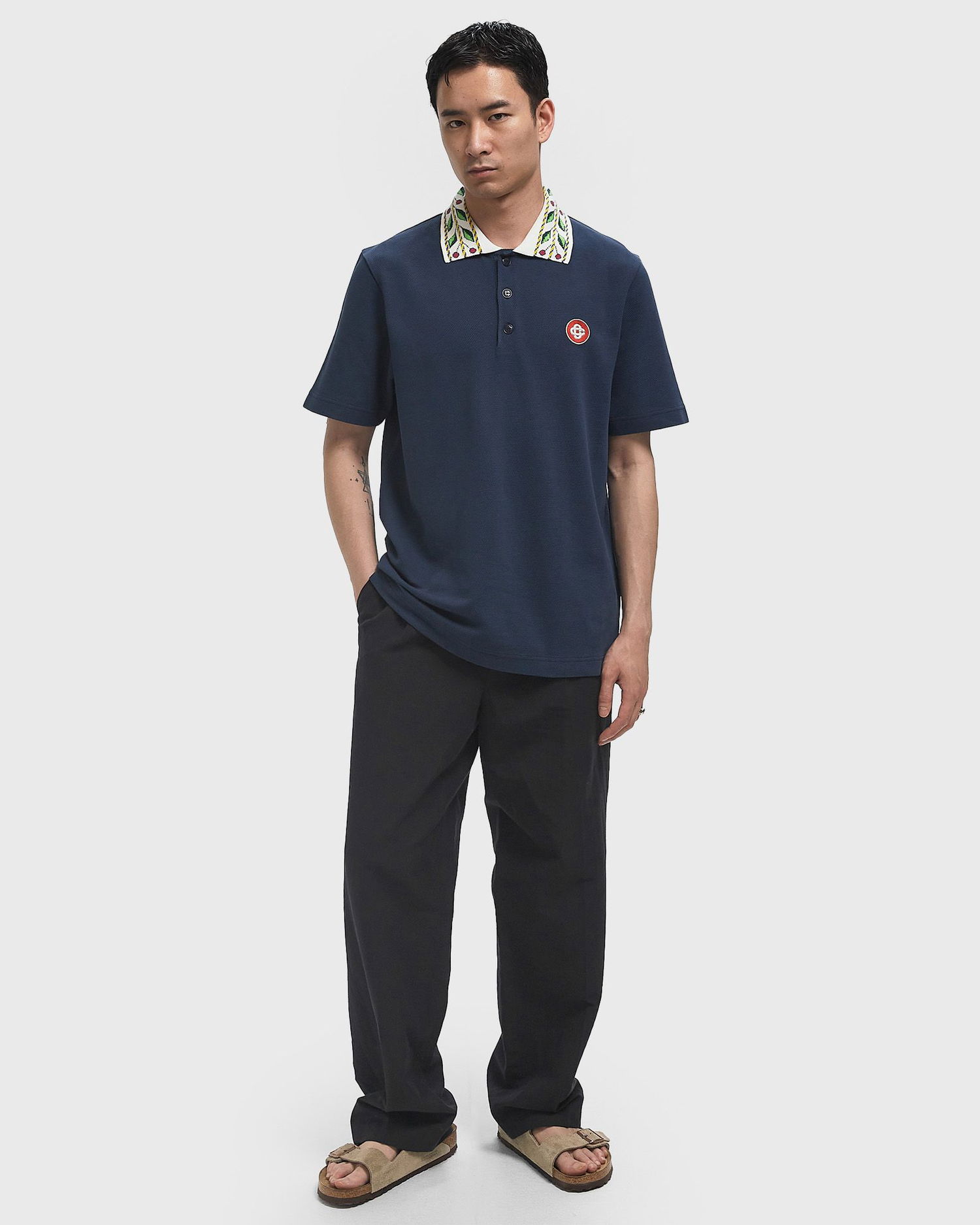 Polo tričko Casablanca Laurel Pique Polo Shirt Navy | MPF25-JTP-243-02, 1