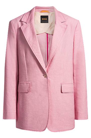 Bunda BOSS BOSS Single-Breasted Notch Lapel Blazer Ružová | 50546215, 0