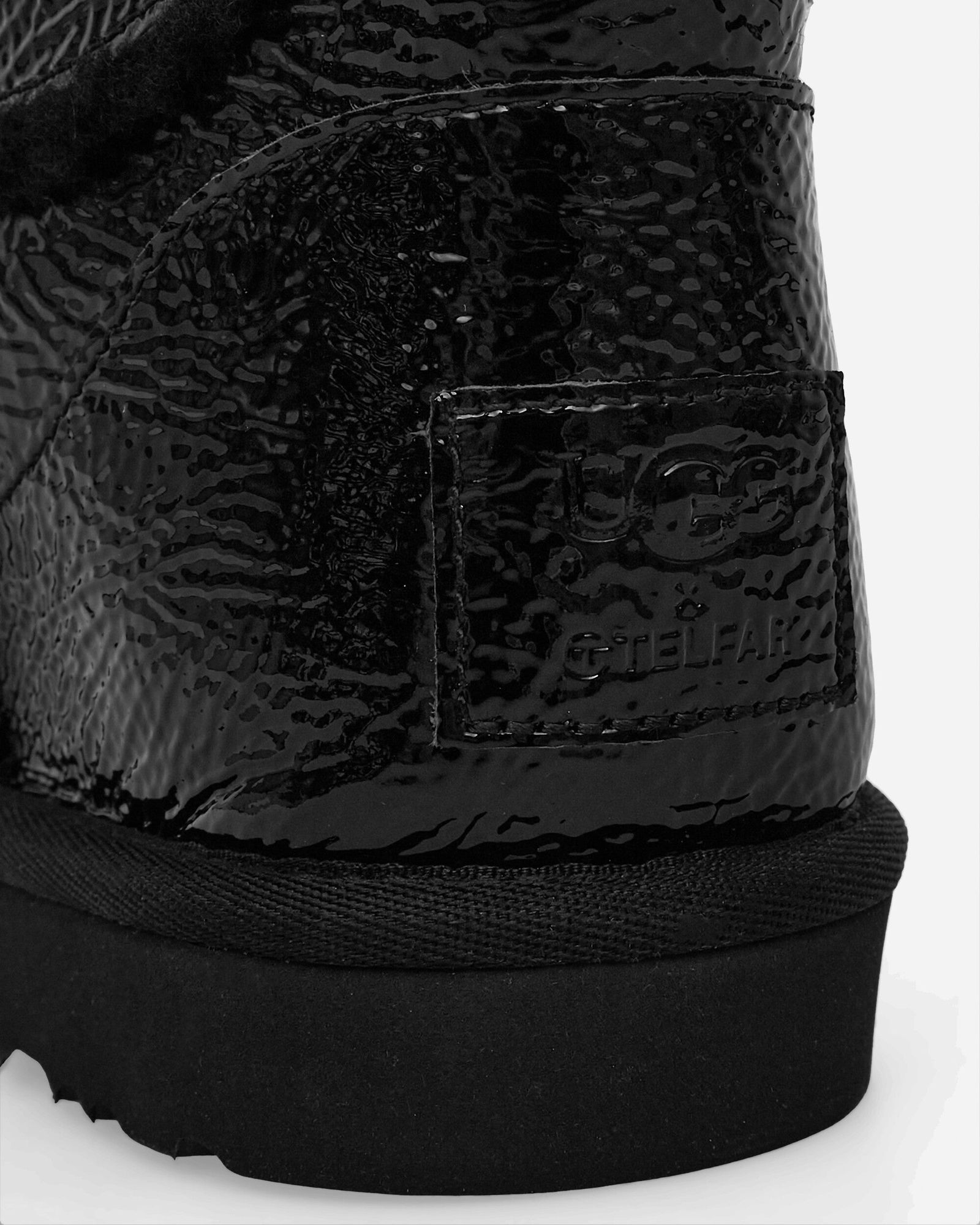 Telfar Logo Mini Crinkle Leather Boots Black