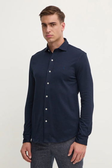 Košeľa Polo by Ralph Lauren Slim Fit Cotton Shirt with Classic Collar Navy | 710958122, 0