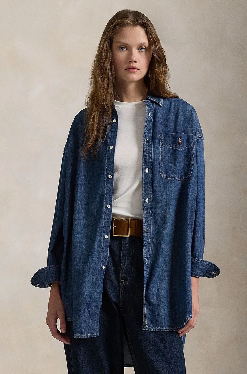Košeľa Polo by Ralph Lauren Relaxed Fit Denim Shirt Modrá | 211959035, 0