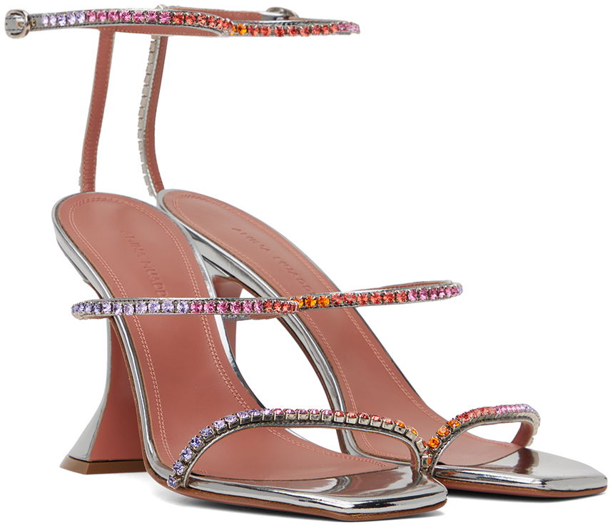 Amina Muaddi Gilda Crystal-Embellished Heeled Sandals