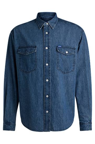 Košeľa BOSS Relaxed Fit Denim Shirt Modrá | 50534162