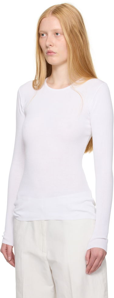Tričko TOTEME TOTEME Compact Cotton T-Shirt Biela | 252-WRT0491-YA0172, 3
