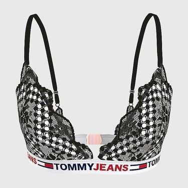 Podprsenka Tommy Hilfiger Unlined Lace Triangle Bra Čierna | UW0UW03829 BDS, 3