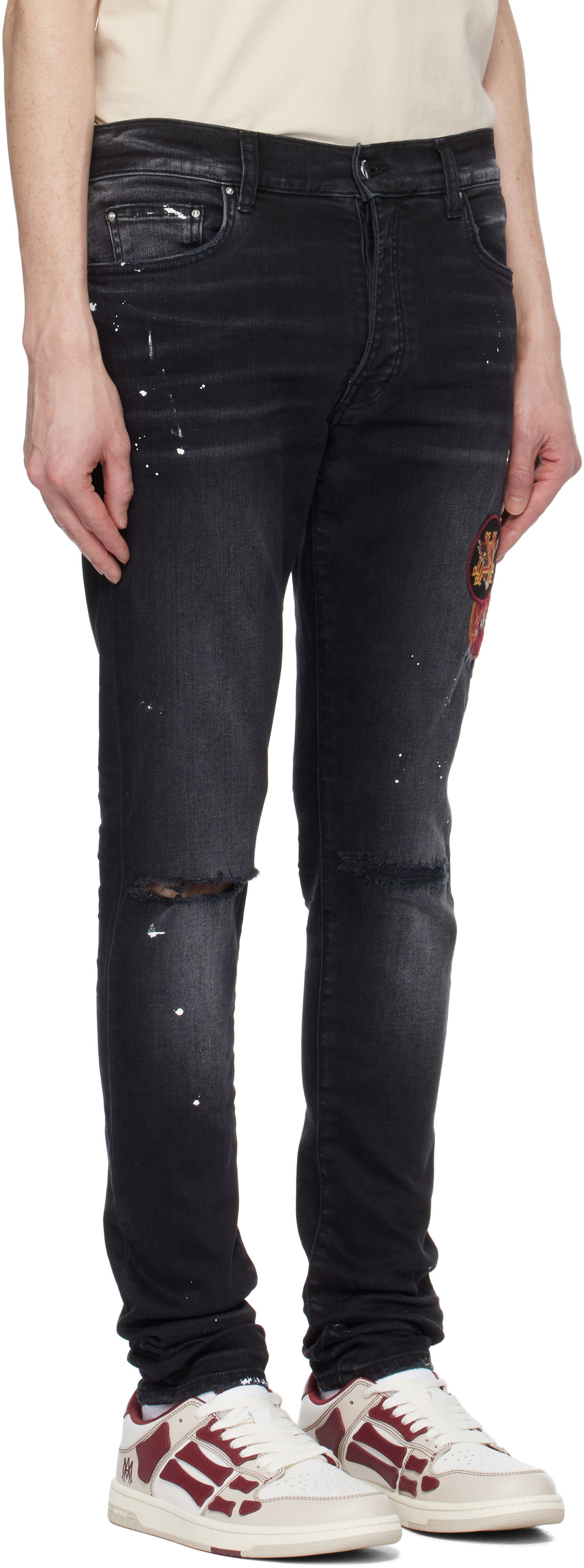 Džínsy AMIRI AMIRI Vintage Patch Skinny Jeans Čierna | AMDNSY1130, 1