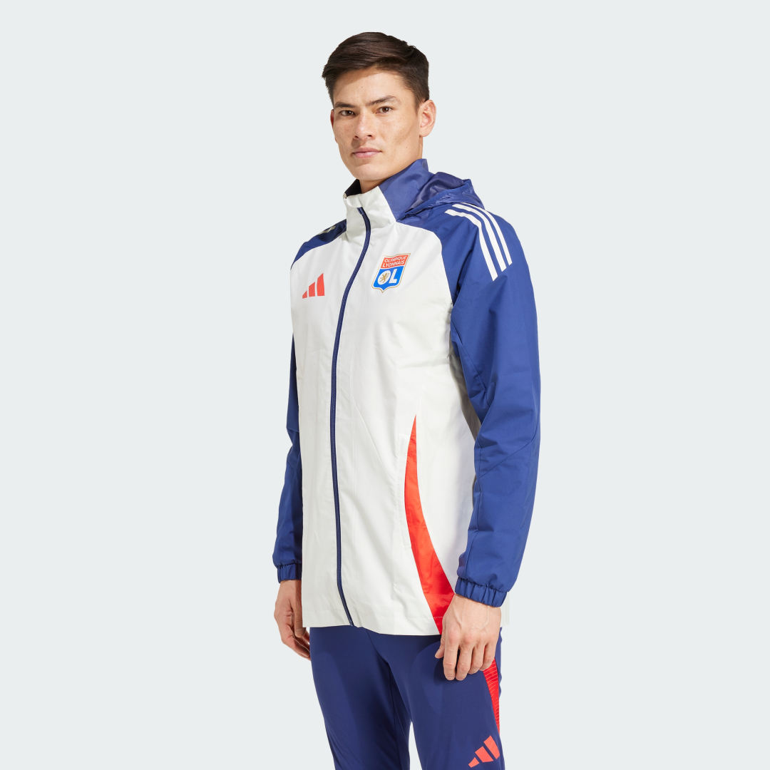 Bunda adidas Performance Olympique Lyonnais Tiro All-Weather Jacket Biela | IT5159, 0