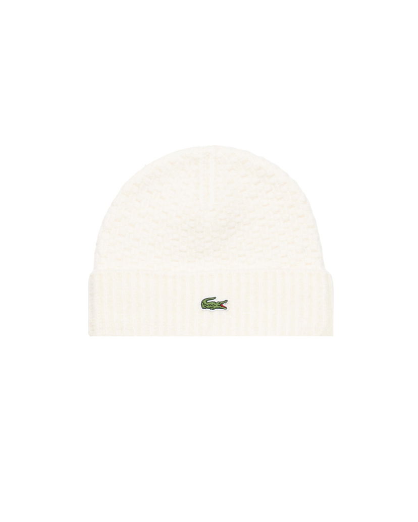 Kulicha Lacoste Textured Knit Beanie Biela | RB8203-XFJ