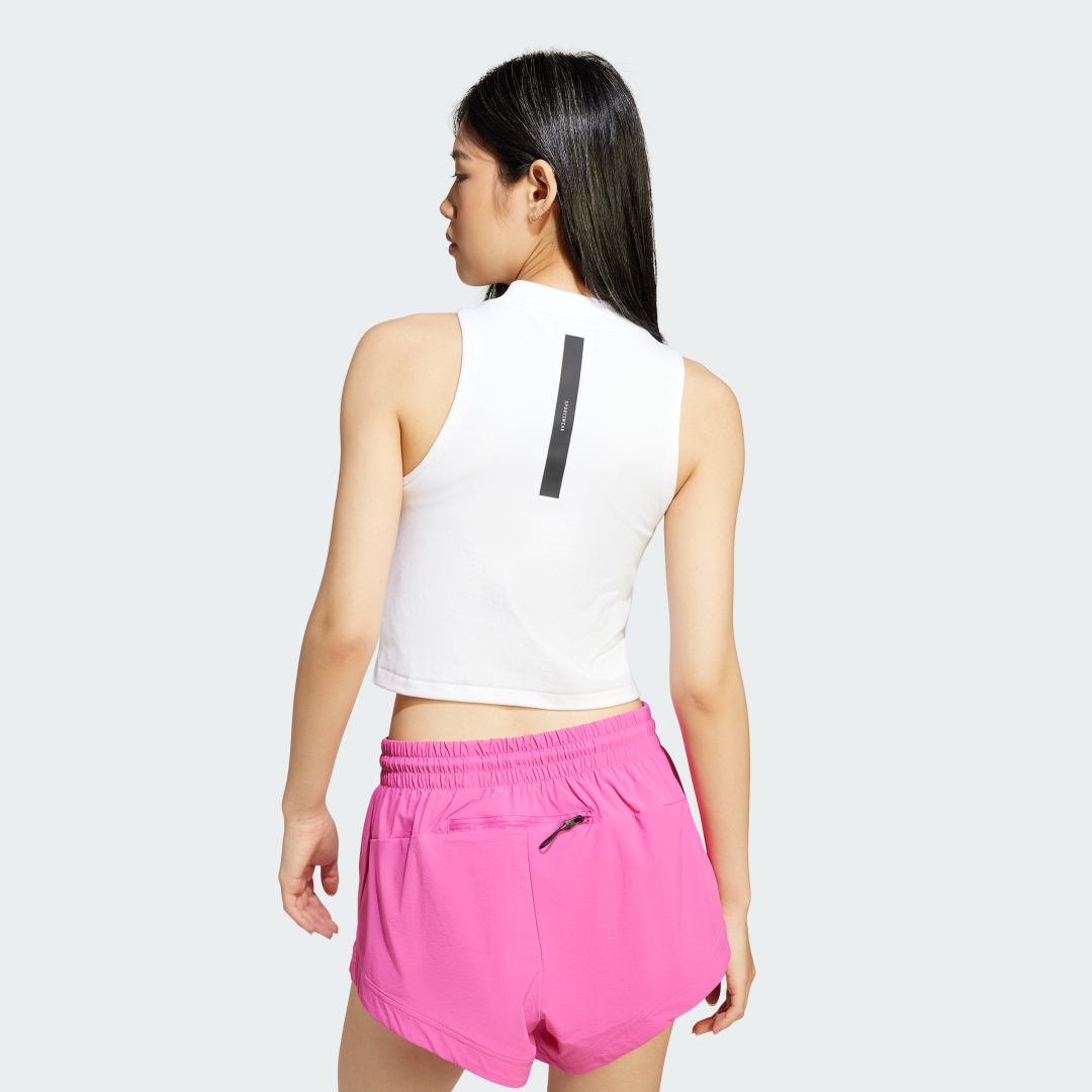 Tielko adidas Performance Cropped Mock Neck Training Tank Top Biela | JX4316, 1