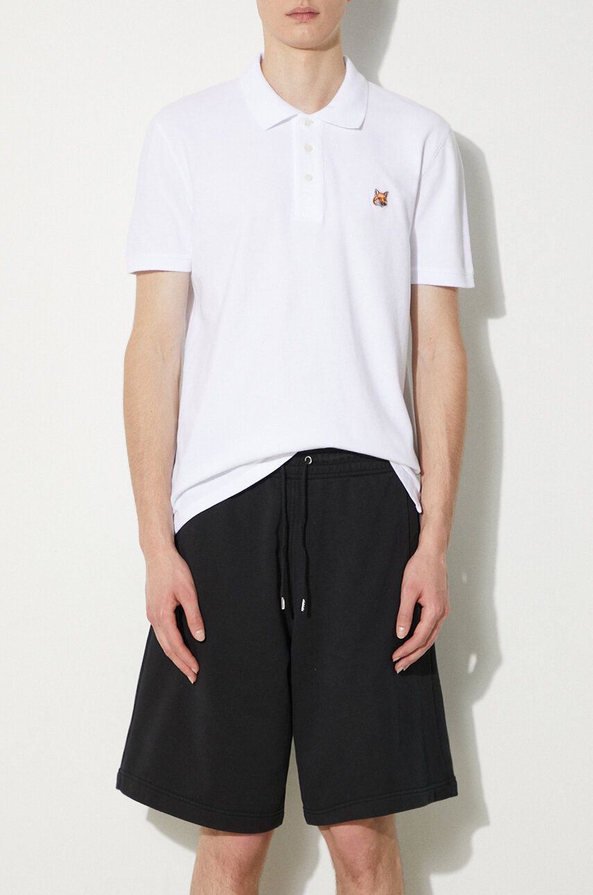 Polo tričko MAISON KITSUNÉ Maison Kitsuné Bold Fox Head Patch Oversize Jog Shorts Biela | MM01121KM0001, 0