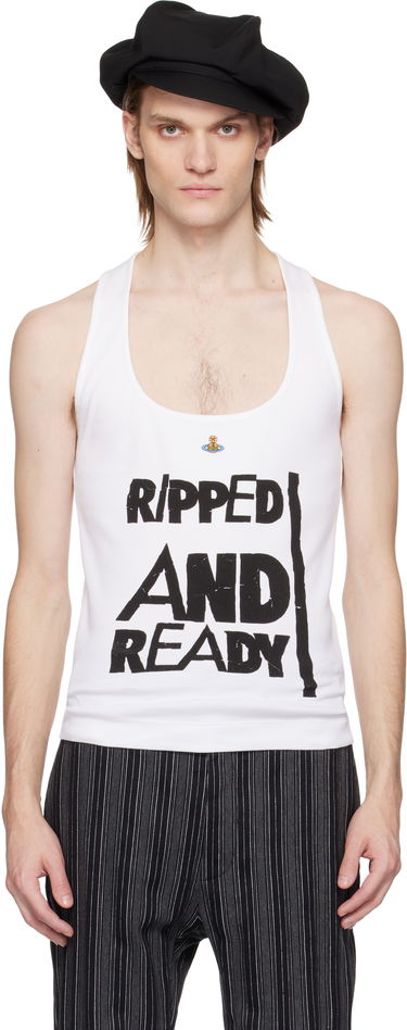 Tielko Vivienne Westwood Vivienne Westwood 'Ripped & Ready' Tank Top Biela | 2G010007-J009C-, 0