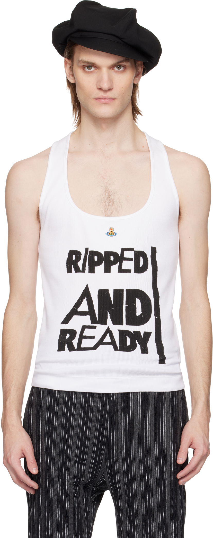 Tielko Vivienne Westwood Vivienne Westwood 'Ripped & Ready' Tank Top Biela | 2G010007-J009C-