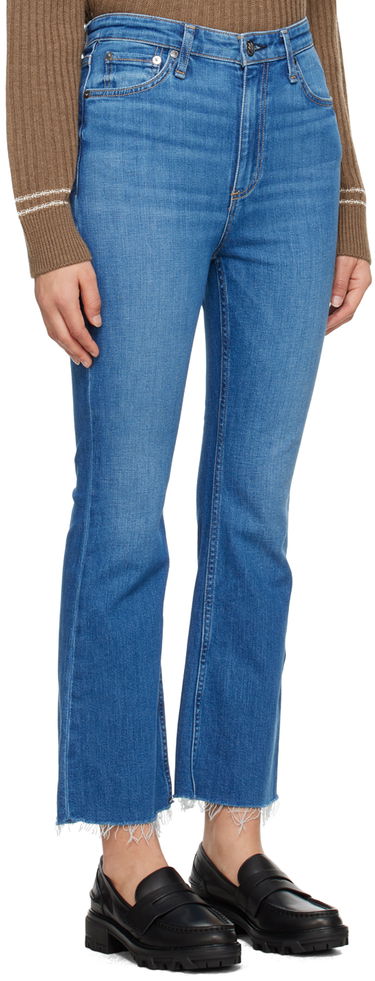 Džínsy rag & bone Casey High-Rise Frayed Flare Jeans Modrá | WDD23F2917C2C1, 1