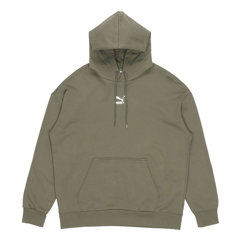 Mikina Puma Puma Logo Print Hoodie Zelené | 533114-44