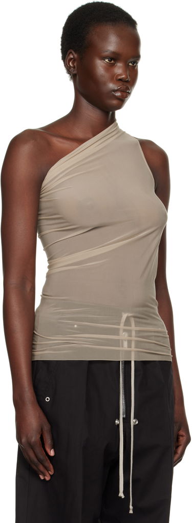 Tielko Rick Owens Rick Owens Athena One-Shoulder Tank Top Zelené | RP01E7138 BZ, 4