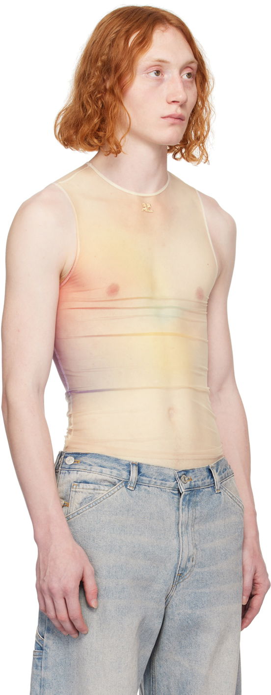 Tielko Courrèges Aura Semi-Sheer Tank Top Béžová | 124JTO088PR0059, 1