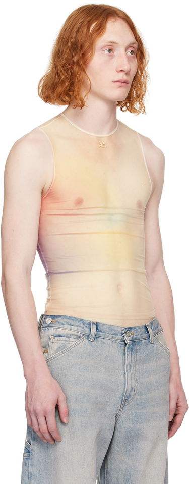 Tielko Courrèges Aura Semi-Sheer Tank Top Béžová | 124JTO088PR0059, 1